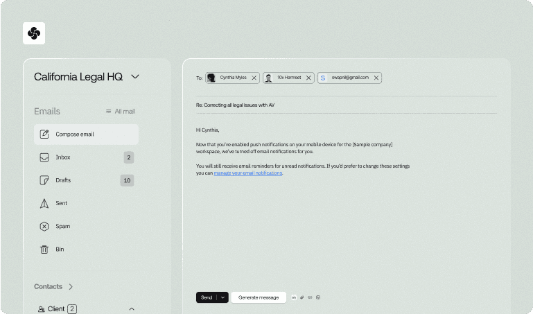 Sque Email client interface